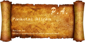 Pankotai Alinka névjegykártya